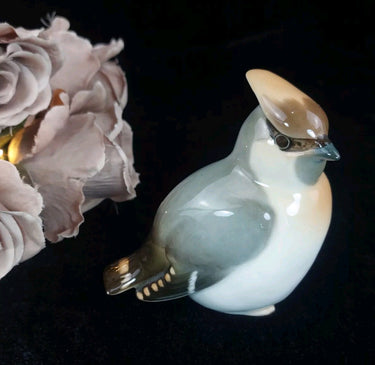 USSR Porcelain Cedar Waxwing Bird Figurine 4