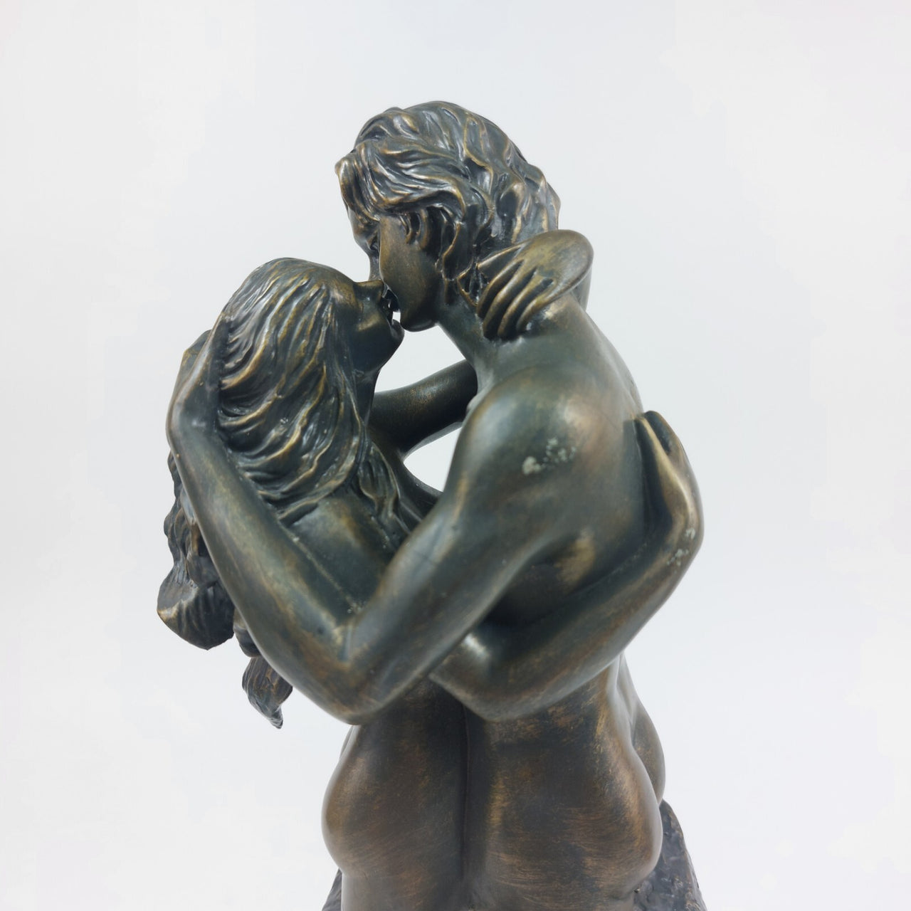 Vintage Romantic Couple Sculpture – 11" Tall . Cast Resin with Bronze Finish 8