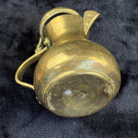 Thumbnail for Brass Antique Tankard or Pouring Vessel w Hinged Lid gold brass victorin pitcher16