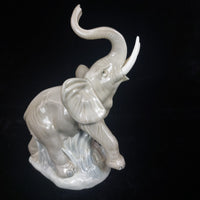 Thumbnail for Rare NAO by Lladro Elephant Figurine 1977 Porcelain Glazed Statue bookcase decor3
