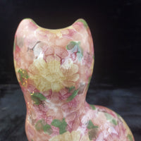 Thumbnail for Rose Park Cat Pair Good Floral Crackle Glaze 8.5