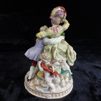 Thumbnail for Antique Dresden Style Porcelain Figurine The Broken Bridge Michel Victor Acier5