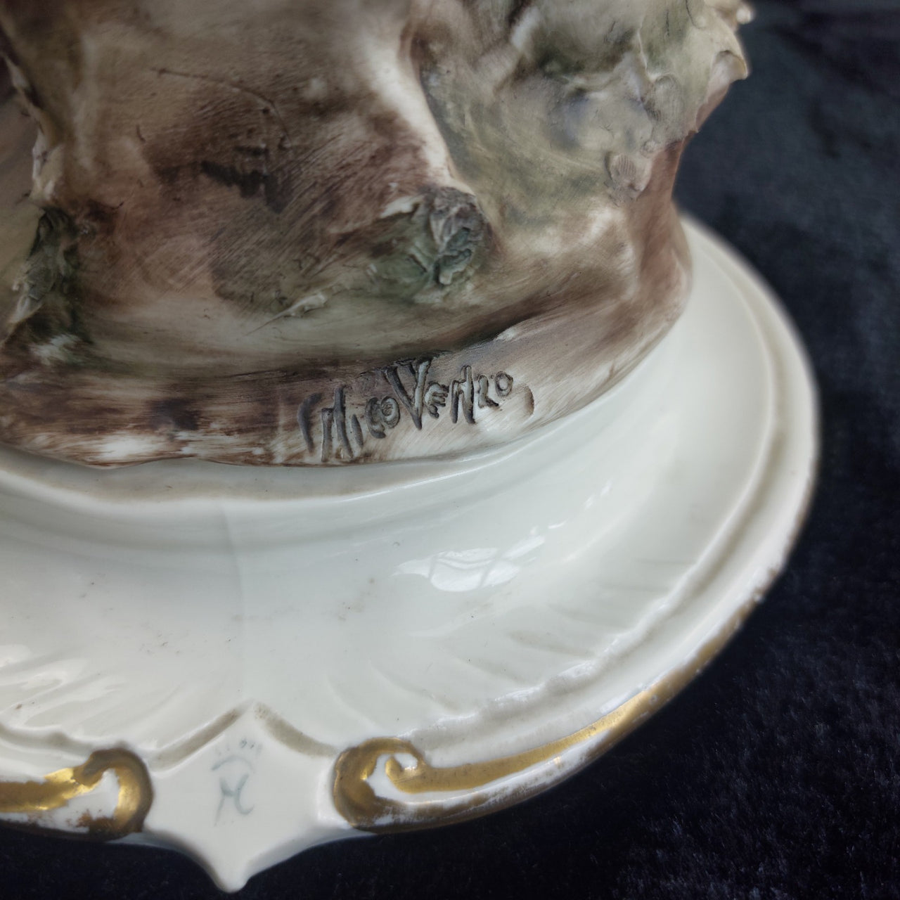 Capodimonte Style Boy &dog Figurine with Dog & Fruit Basket 11" Porcelain Large4