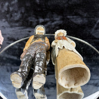 Thumbnail for Vintage  Signed by JR Art Pottery fisherman and wife clay figurine set of 2 Rare9