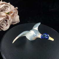 Thumbnail for Rare Studio Pottery Duck Figurine Glazed Mallard Style Repaired Wing decor7