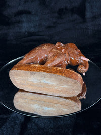 Thumbnail for Hand Wooden Carved Elephant Pair – India Figures with Pink Resin Tusks 7 Vintag15