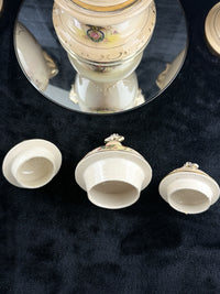 Thumbnail for Antique English Alton Ware Urns Set Hand Painted Roses Gilded Porcelain Vase Set14