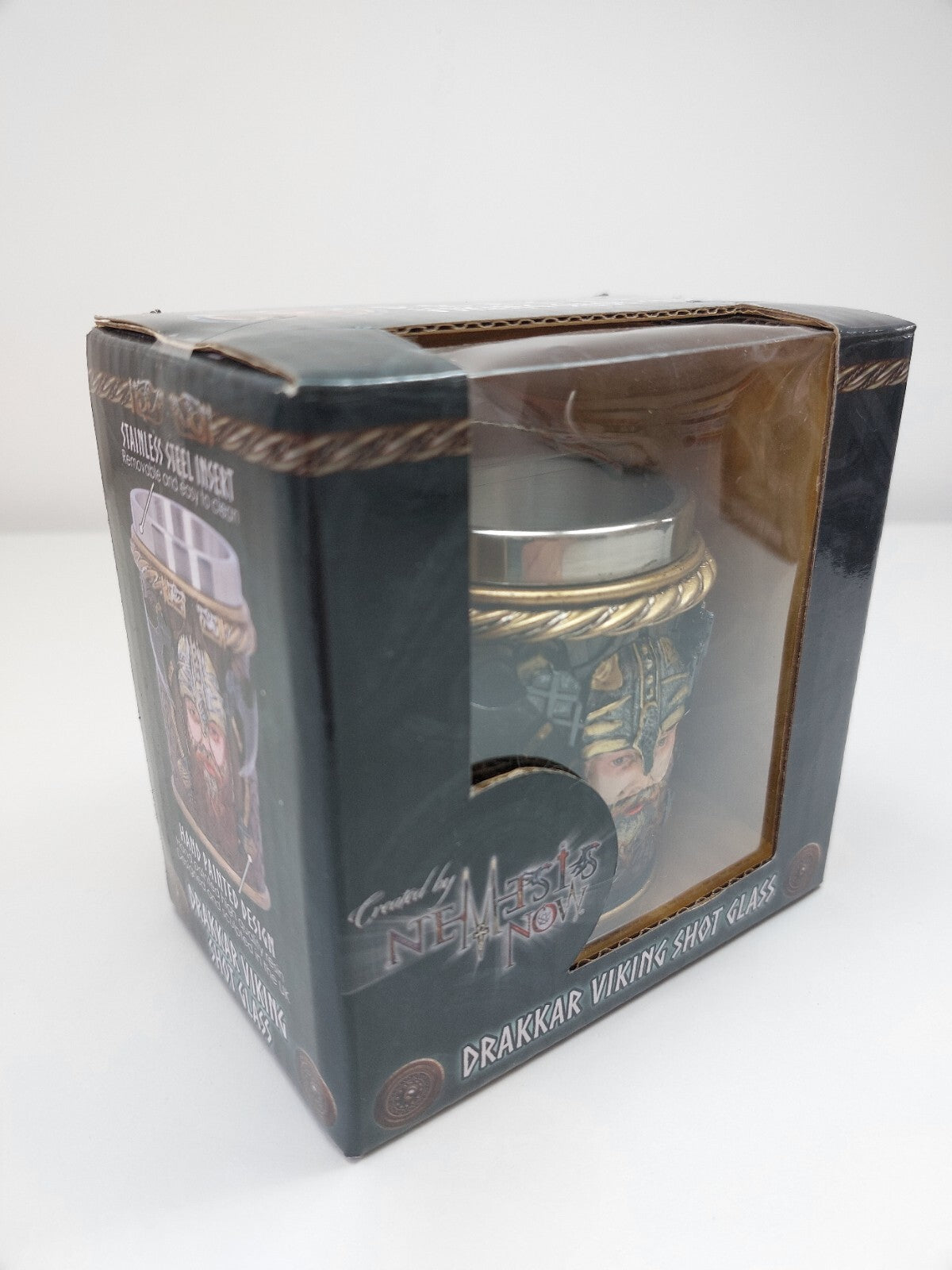 Nemesis Now Viking Drakkar Shot Glass Resin Steel Insert Painted - 7cm Tall3
