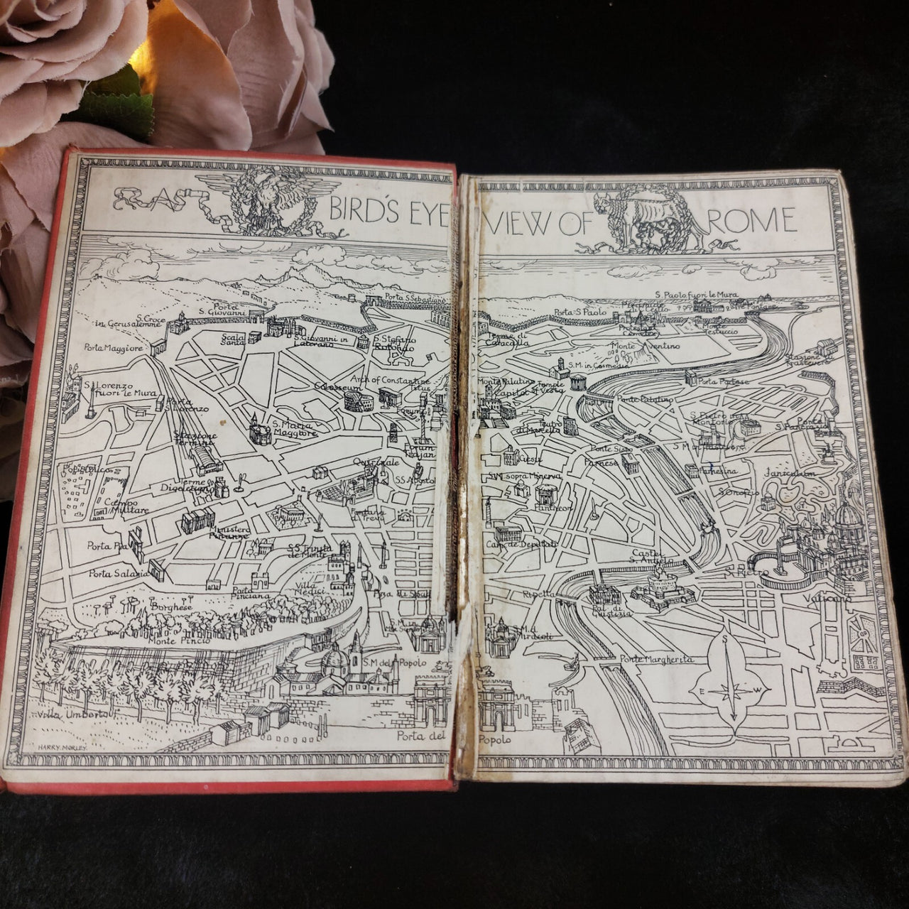 RARE 1936 Wanderer A in Rome by E.V. Lucas Ex-Library Methuen 4th Edition Fourth4