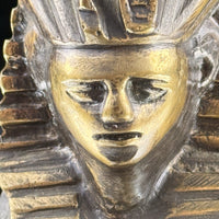 Thumbnail for 1920s Pharaoh Bronze Bust Tutankhamun on Marble Base Egypt Figurine Decor B9