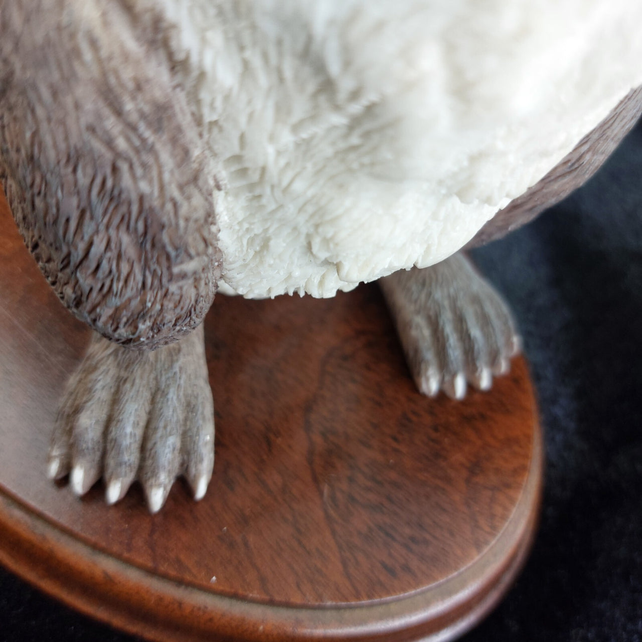 Large Standing Otter Wildlife Figurine 12in Handcrafted Base Wood Heavy 1615g7
