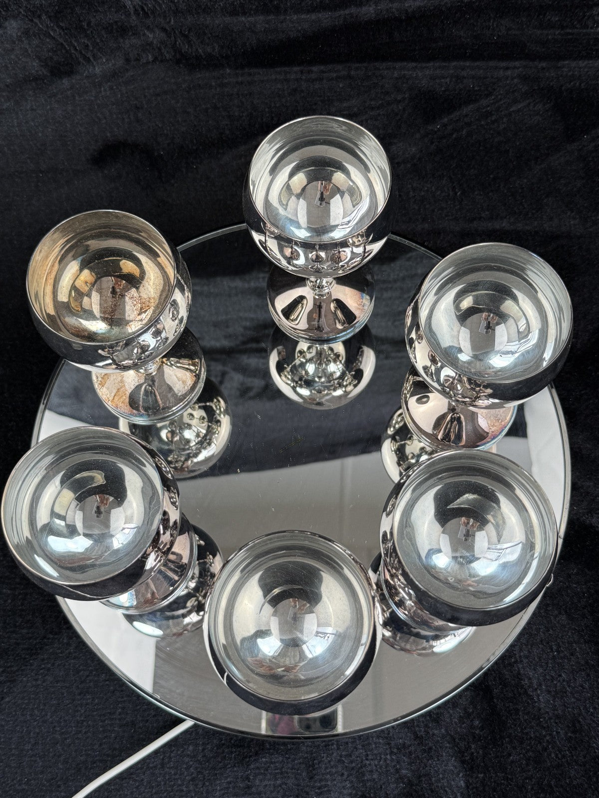 VALERO Plated Silver Goblets Set of 6 - Made in Spain - 12.5cm Tall silver decor11