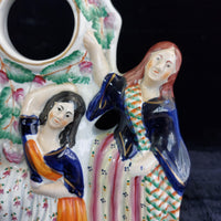 Thumbnail for Antique Victorian 1800s Staffordshire Flatback Figurine 3 Dancing Ladies 11