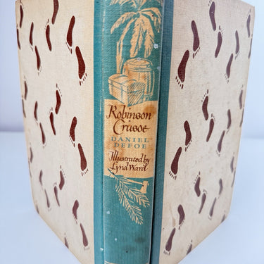 Grosset & Dunlap 1946 Robinson Crusoe Illustrated Lynd Ward Vintage Book book1