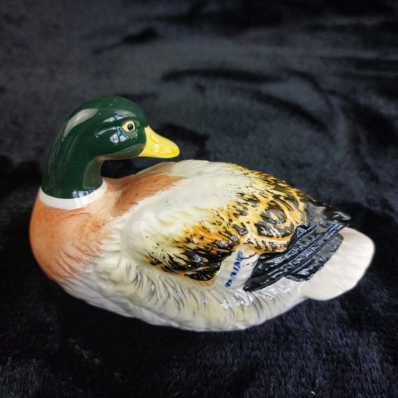 Foreign Duck Mallard Figurine Porcelain Hand Painted Vintage Collectible 5"4