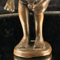 Thumbnail for Antique Bronze Tribal Figure African Style Metal Sculpture – Worn Hand. 4” Tall 5