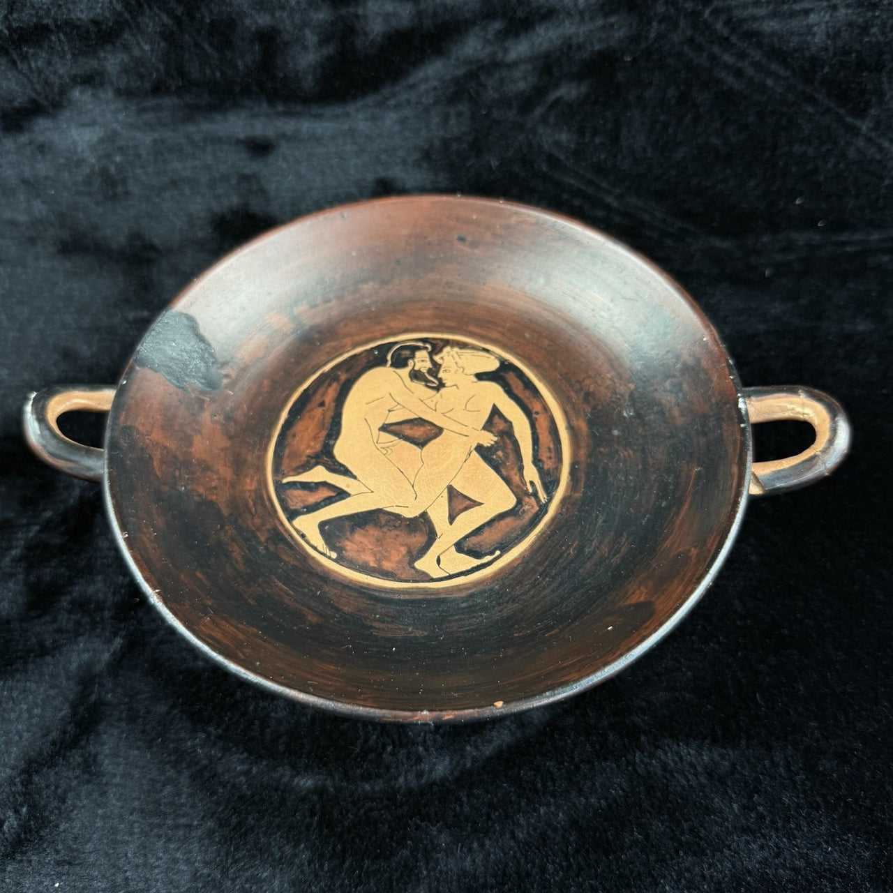 Ancient Greek Style Pottery Kylix Cup - Red-Figure "Real Copy" Signed by X. Sara9