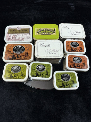 Rare 10 Balkan Sobranie State Express Tobacco Tin Lot Vintage UK Flake Ornament0