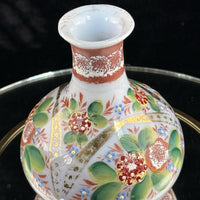 Thumbnail for Bohemian Victorian Glass Vase Hand Painted Floral Enamel 5” Art Nouveau Decor9