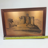 Thumbnail for Rare Framed Copper Etching Warkworth Castle North-East View  Artwork  24x17.5 cm3