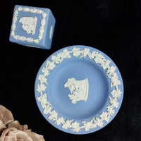 Thumbnail for Wedgwood Blue Jasperware Mini Square Trinket Box & Plate Set – England in Made 4