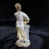 Thumbnail for CHRISTIAN NONNE VOLKSTEDT Figurine Woman With Lyre Victorian Antique Porcelain3