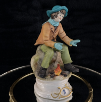 Thumbnail for Rare Napoleon Capodimonte Figurine Boy by Giacomo Campfire Porcelain Italy gift0