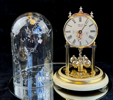 Stunning Hermle Quartz Anniversary Gold color Clock made in Germany0