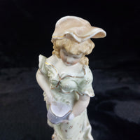 Thumbnail for German 9in Bisque Figurine Girl Watering Can Antique Hand Painted Gilt Accents5