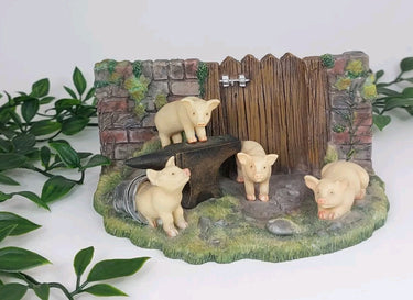 Rare The Leonardo Collection Farmyard Friends   1998 Piglets Figurine 3.35 Tall.0