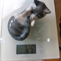 Thumbnail for Copenhagen Royal cat Figurine Playful Kitten gift 727 Gray White Cat Denmark dec12