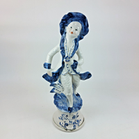 Thumbnail for Vintage Capodimonte Lady in Blue Porcelain -Figurine Italian Italy Large.13.5