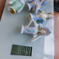 Thumbnail for Porcelain Doll Half Lot of 4 Foreign Marked Hand Painted Figurines 3in Worn18