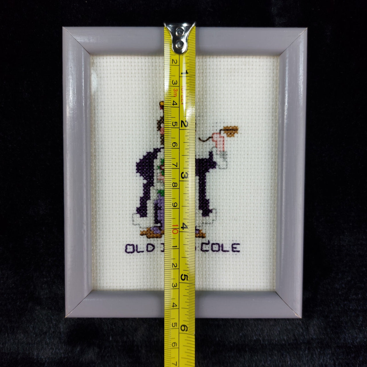 Old Vintage King Cole Cross Stitch -Framed Nursery Rhyme Art 5" x 6" Collectable3