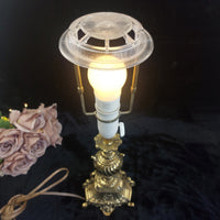 Thumbnail for Stunning Ornate Rococo Brass Lamp French Styl Heavy Urn Scroll Base 19