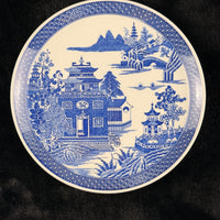 Thumbnail for Spode Mint Danbury Willow Pattern Plates x3 Temple Landscape antique Blue White8