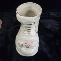 Thumbnail for Maryleigh Pottery Floral Boot Vase Gilded Staffordshire 12