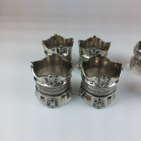 Thumbnail for Nickel & Diamond Black Wallace Silversmiths silver Napkin Rings 1Male & 1 Femal8