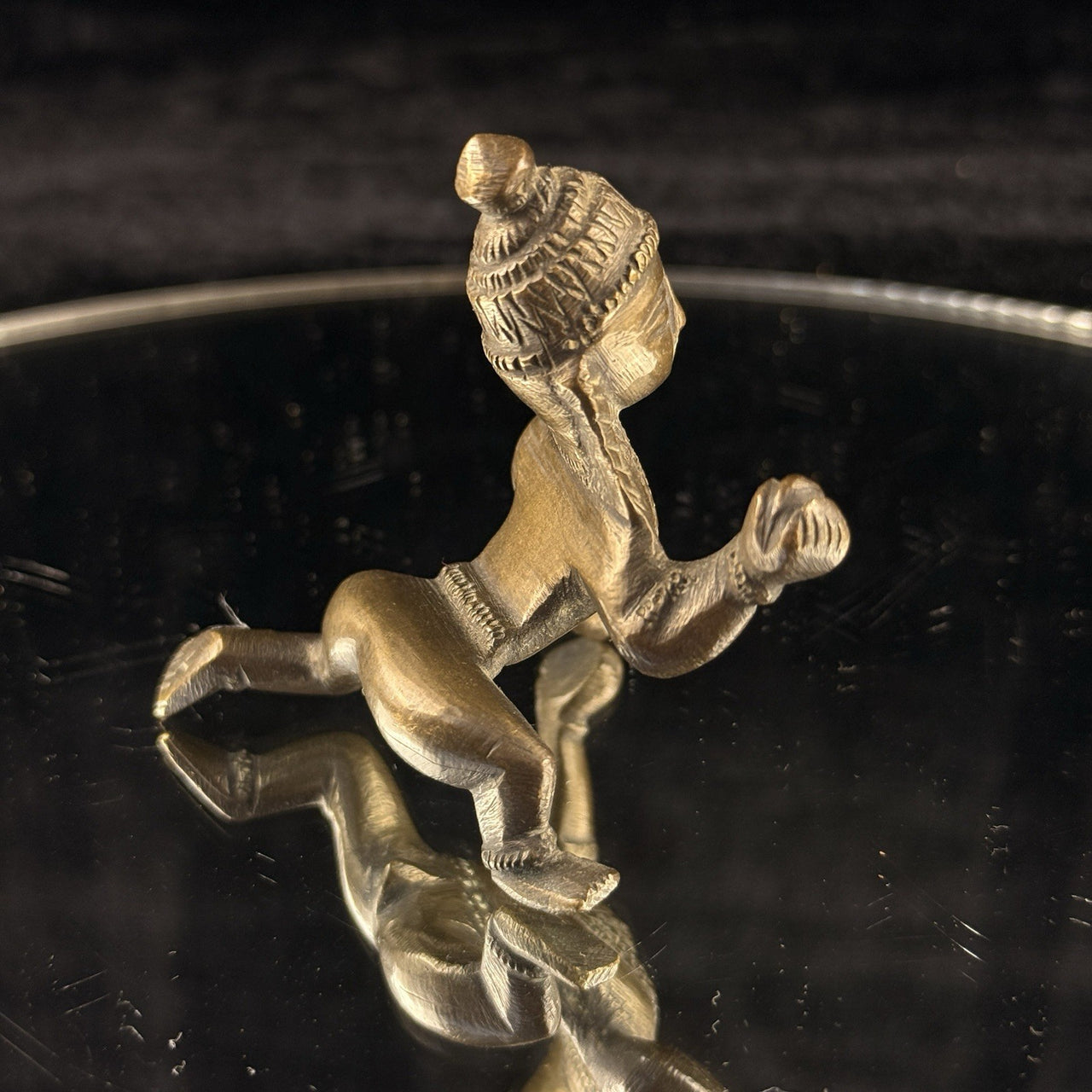 Antique Brass Indian Baby Krishna Statue – 2.5” Hindu Bal Gopal Idol Figuri3