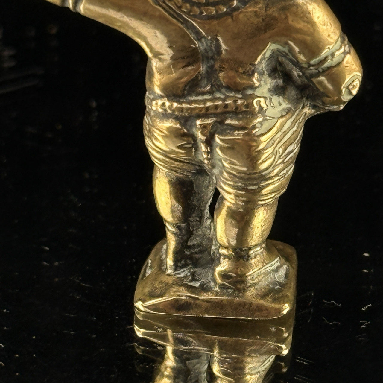 1800s Antique Brass Bala Krishna Statue India Hindu Deity Dancing Pose Figure 3”4