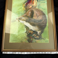 Thumbnail for Otter in Water Signed Shirley Williams original Watercolor Painting framed large8