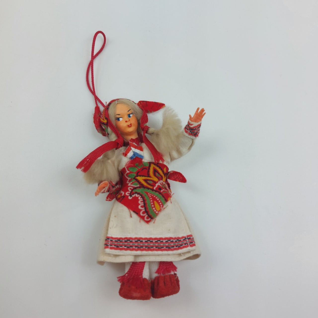 Vintage European Eastern Folk Doll in Traditional Dress with Embroidered Details6
