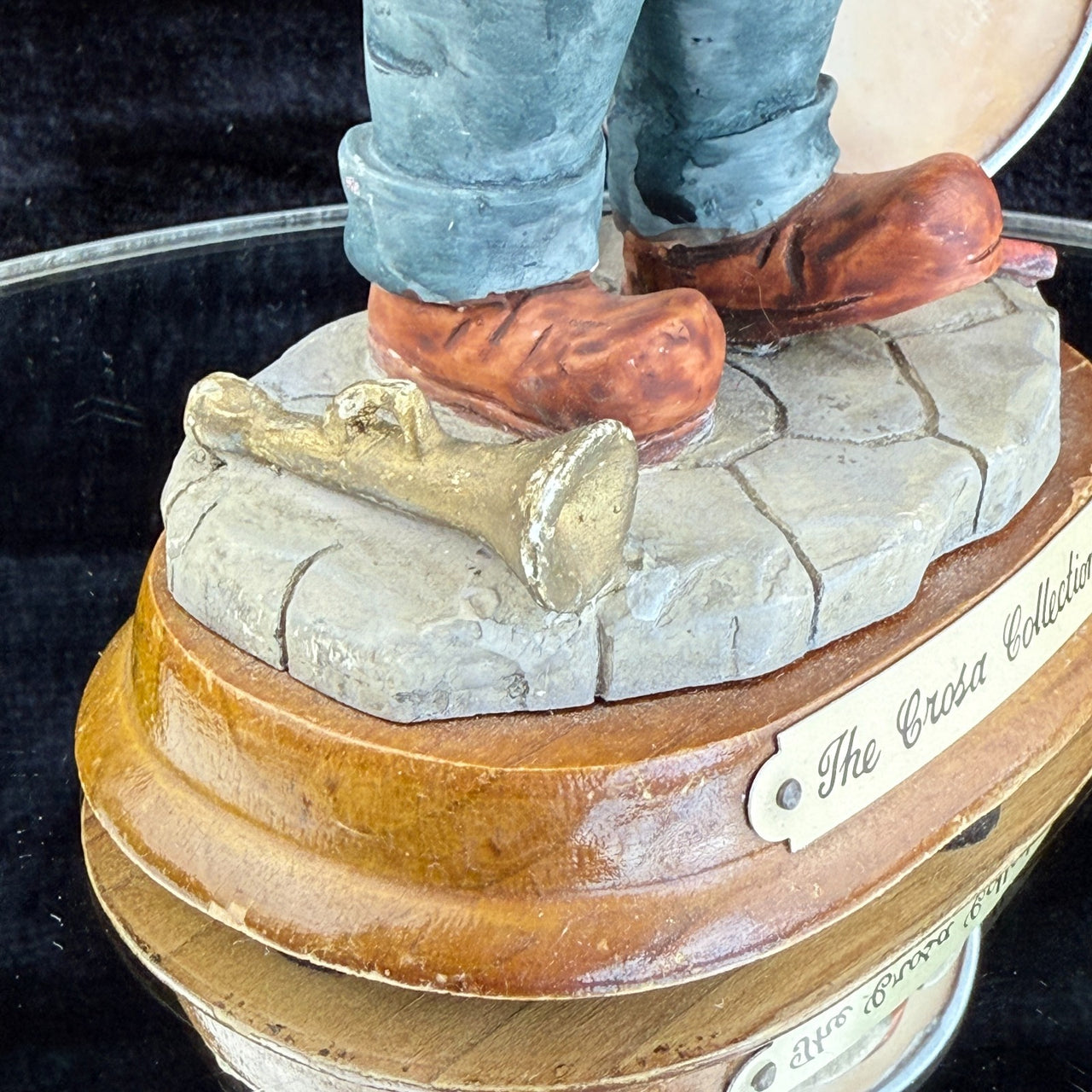 Crosa Collection Playing Figurine Accordion Drum 7" Signed xmas gift decor Boy.11