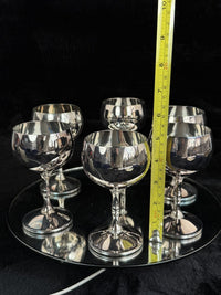 Thumbnail for VALERO Plated Silver Goblets Set of 6 - Made in Spain - 12.5cm Tall silver decor3