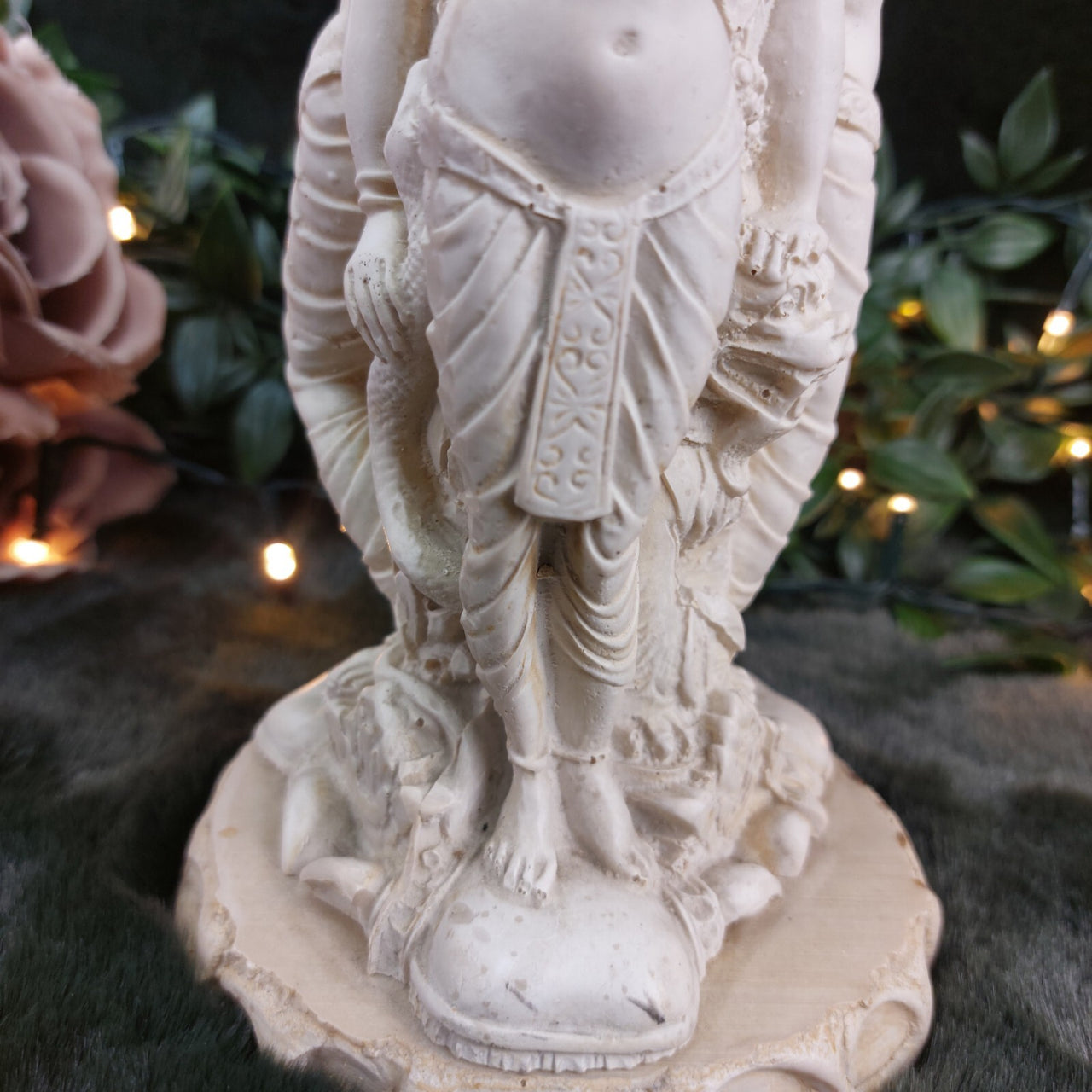 Vintage Hindu Temple Dancer Sculpture Vase – Ornate Goddess Figurine, Damaged16