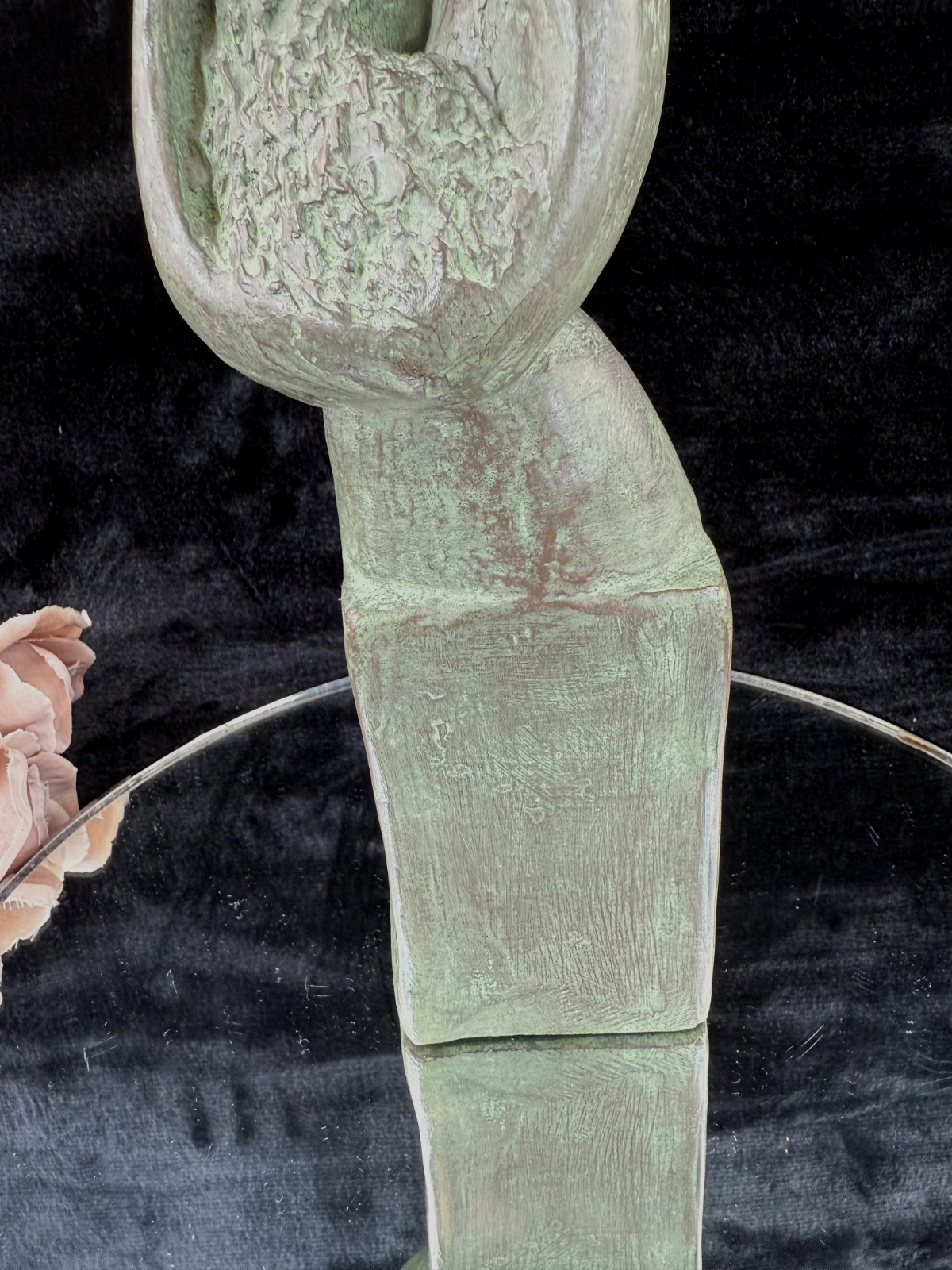 Zmira Cinnamon Bronze Abstract Mother & Child Sculpture Patina Finish Handmade d4