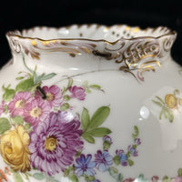 Thumbnail for 19th century antique Dresden Porcelain Vase Floral Tripod Legs 19th C Repaired7