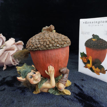 Kensington Giftware with Box Good  13cm  – Longtailers Pixie Acorn Trinket Box0