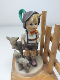 Thumbnail for Goebel Hummel HUM 250 A&B Bookends Goat Herder & Feeding Time 1960s Figurine dec15