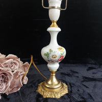 Thumbnail for Stunning Italian Porcelain gold brass Floral Table Lamp antique Decor 17